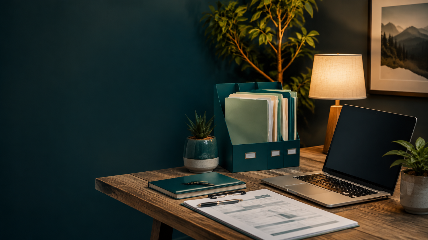 Organized healthcare documents and laptop representing clear treatment planning and legal status information