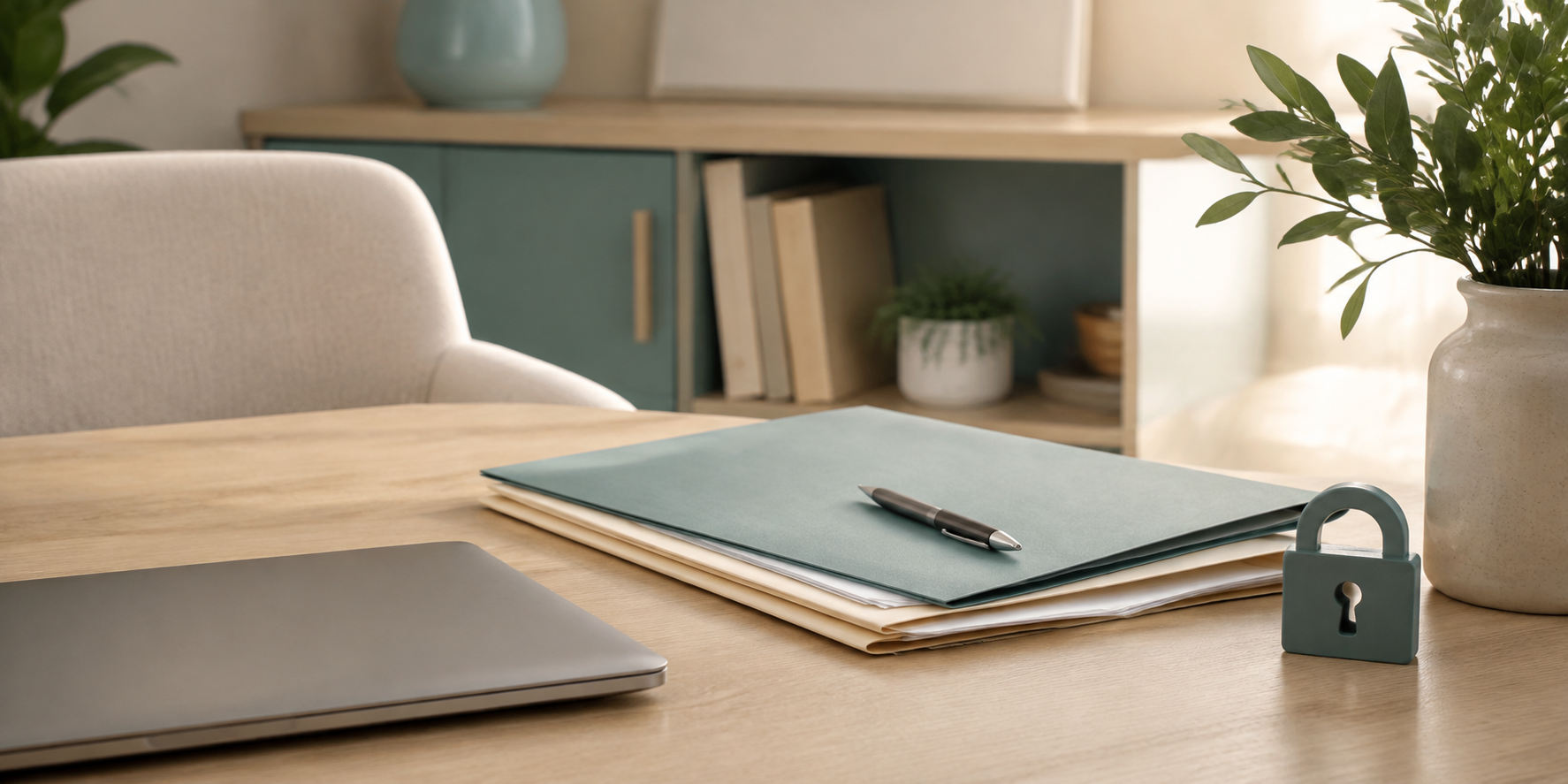 Calm medical office desk with privacy-focused documents representing notice of privacy practices
